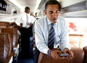 Barrack Obama Texting. Stay Alert. Stay in Business!